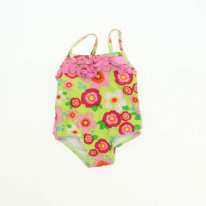 Absorba Girls Green Flowered 1-piece Swimsuit size: 3-6 Months